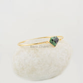 Ruby Zoisite Bracelet, Ruby Zoisite 13x16mm Diamond Shape Gemstone Silver Bangle, Multi-Color Gemstone Gold Plated Bangle, Anniversary Gift